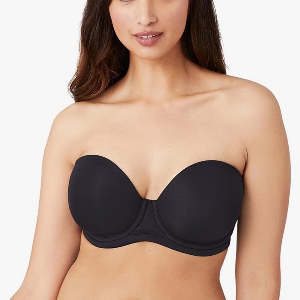 WACOAL BLACK STRAPLESS BRA RED CARPET 42H nwt #23